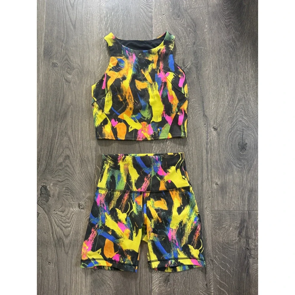 Lululemon Invigorate Training Set 4 Hyper Flow Multi 2pc Bra Tank Wunder Short